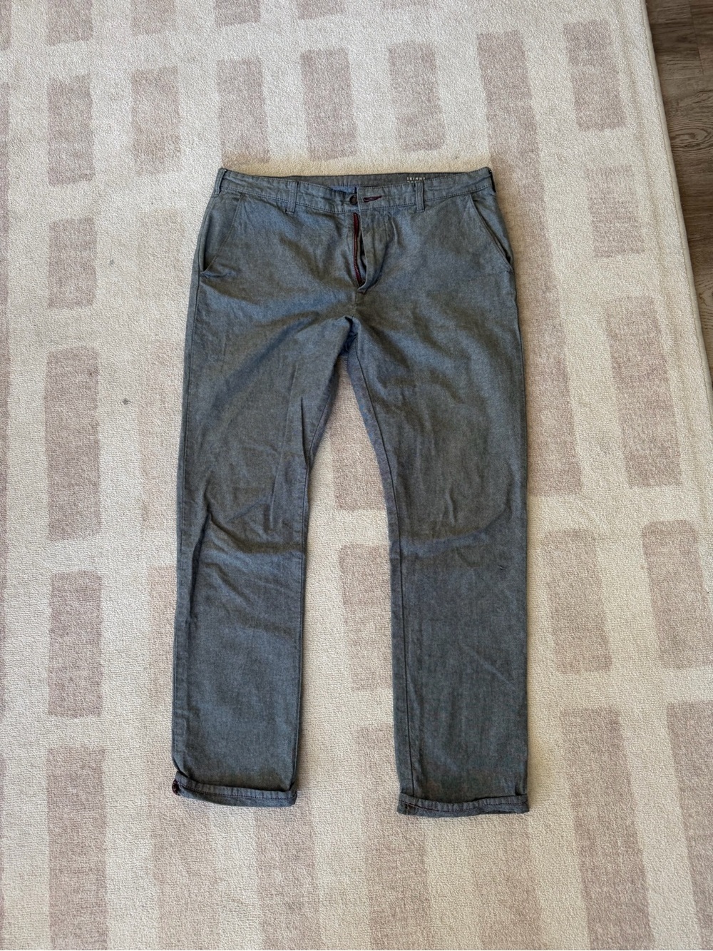 Men's Gray Slim Chinos - Bullhead Denim Co. size 34